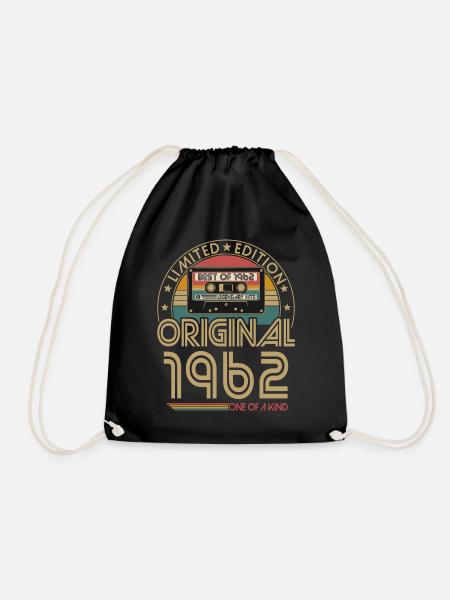 Né 1962 Vintage Rétro Anniversaire - Sac de sport léger - noir