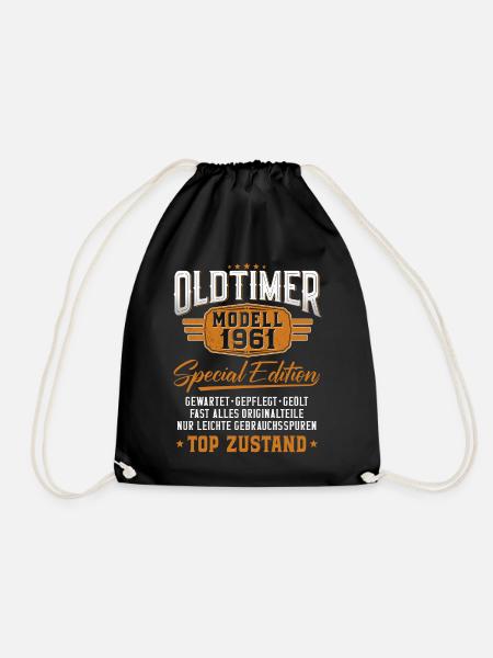 Oldtimer Baujahr 1961 Geburtstagsspruch - Turnbeutel - Schwarz