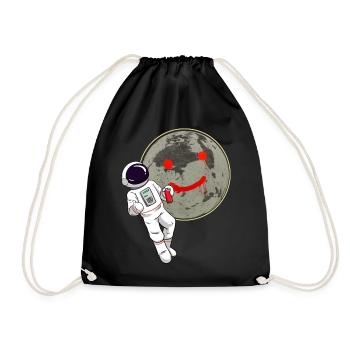 Astronaut Moon Graffiti Sprayer - Drawstring Bag - black - Front