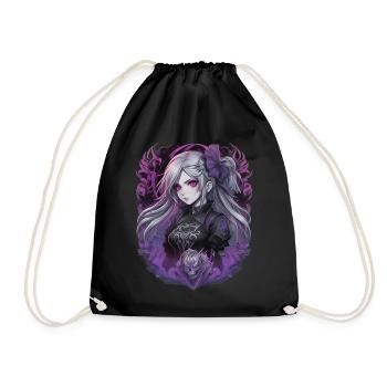 Fille d’anime gothique - Sac de sport léger - noir - Devant