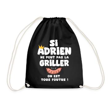 Adrien roi barbecue cadeau adrien fêtes - Sac de sport léger - noir - Devant