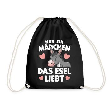Esel Eselchen Maultier Muli - Turnbeutel - Schwarz - Vorne