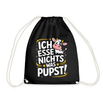 Vegetarier Veganer Tierschutz Tierrecht Veggie - Turnbeutel - Schwarz - Vorne