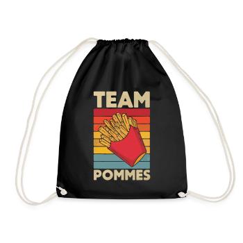 Frites, frites, restauration rapide - Sac de sport léger - noir - Devant