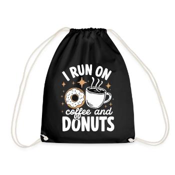 Donut Donuts Süßigkeiten Bagel - Turnbeutel - Schwarz - Vorne