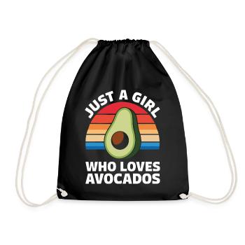 Avocado Essen Guacamole Vegan - Turnbeutel - Schwarz - Vorne