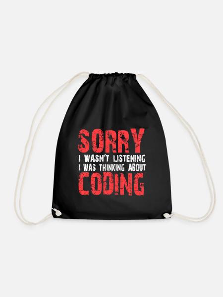 Coding - Drawstring Bag - black