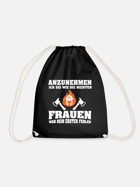 Feuerwehrfrau Spruch - Turnbeutel - Schwarz