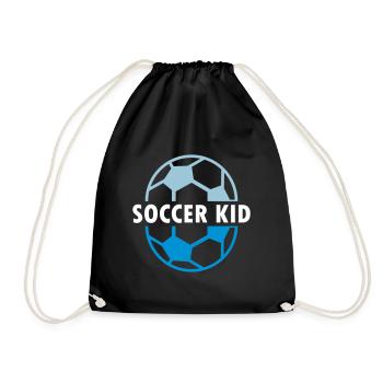 Soccer kid (zwei Fußballhälften) - Turnbeutel - Schwarz - Vorne