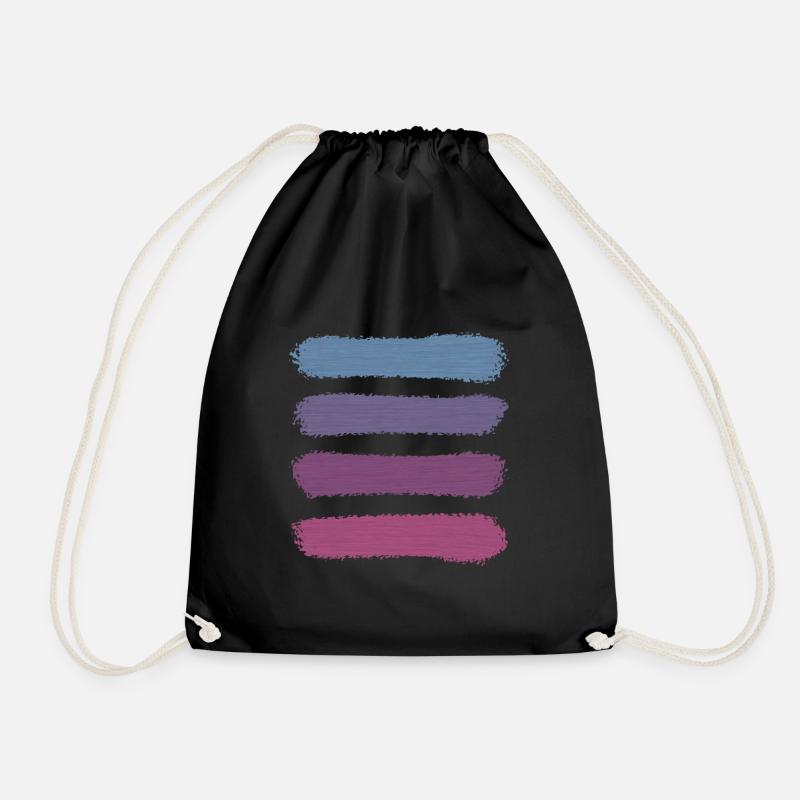Vintage Retro Stripes "Violett Sunset" - Turnbeutel - Schwarz