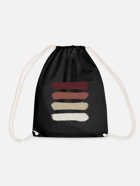 Vintage Retro Stripes "White Sunset" - Turnbeutel - Schwarz