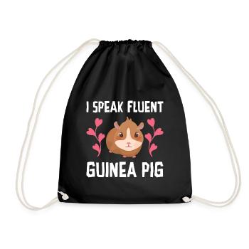 I Speak Fluent Guinea Pig Animal Lover Guinea Pig - Turnbeutel - Schwarz - Vorne