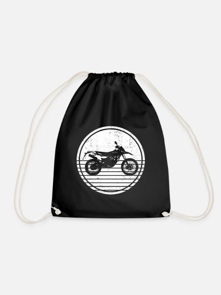 Retro Graphic Dirt Biker Motorcycle Enduro Motocro - Turnbeutel - Schwarz