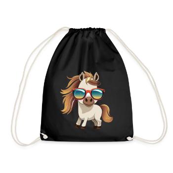 Horse - Drawstring Bag - black - Front