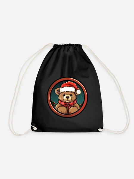 Teddybären Weihnachten - Turnbeutel - Schwarz