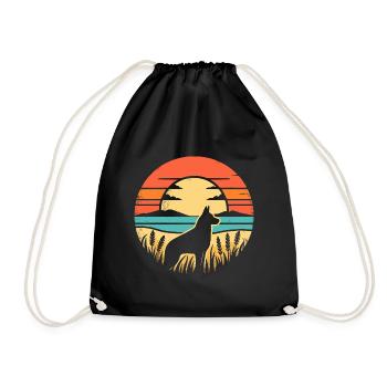 Malinois Vintage Sunset - Turnbeutel - Schwarz - Vorne