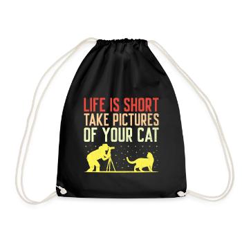 Cat Photographers Cat Lovers Photograpy Cats Photo - Drawstring Bag - black - Front