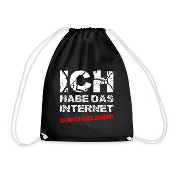Ich Habe Das Internet Durchgelesen - Turnbeutel - Schwarz - Vorne