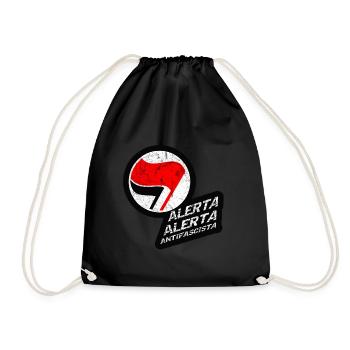 ANTIFASCHISTISCH ALERTA ALERTA ANTIFASCISTA - Turnbeutel - Schwarz - Vorne