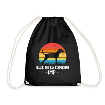 Black and Tan Coonhound - Drawstring Bag - black - Front