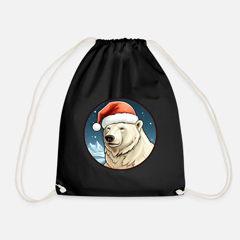 Eisbären Weihnachten - Turnbeutel - Schwarz