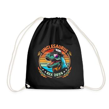 Unclesaurus Rex 2024 Dinosaur Uncle Family Uncles - Drawstring Bag - black - Front