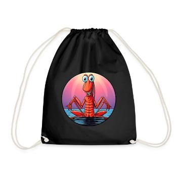 Yoga Shrimp - Drawstring Bag - black - Front