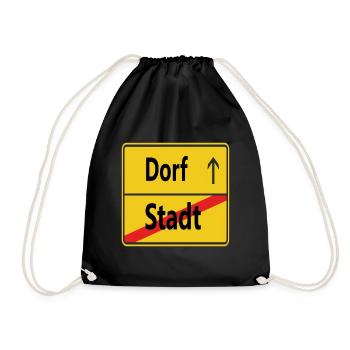 Stadt? Dorf! - Turnbeutel - Schwarz - Vorne