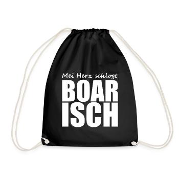 Bayerisch - Dialekt - Spruch - Turnbeutel - Schwarz - Vorne