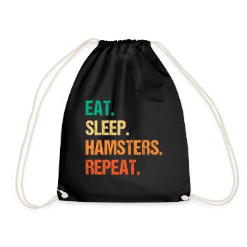 Eat Sleep Hamsters Repeat Hamster Owner Hamster Lo - Turnbeutel - Schwarz - Vorne