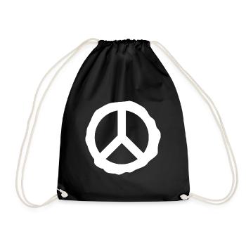 Peace peace gift idea birthday - Drawstring Bag - black - Front
