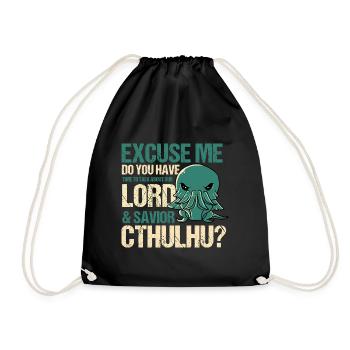 Herr & Retter Cthulhu Kawaii Religion Parodie - Turnbeutel - Schwarz - Vorne