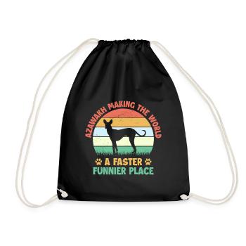Azawakh Dog Owner Arabian Greyhound Tuareg Sloughi - Drawstring Bag - black - Front