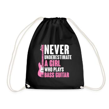 Ne sous-estimez jamais une fille qui joue de la basse - Sac de sport léger - noir - Devant