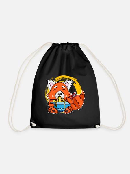 Ramen Life Motiv Waschbär Motiv Shirt Ramen Noodle - Turnbeutel - Schwarz