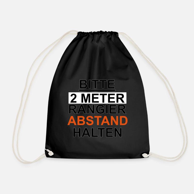Bitte 2 Meter Rangierabstand halten Corona abstand - Turnbeutel - Schwarz
