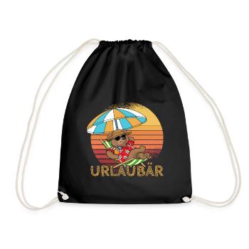 Vacancier vacances voyage vacances plage soleil mer - Sac de sport léger - noir - Devant