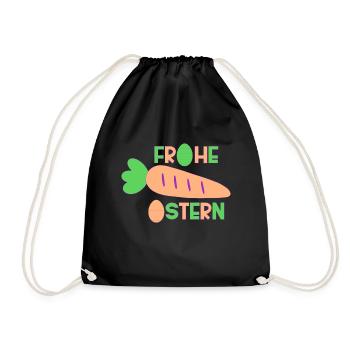 Frohe Ostern - Turnbeutel - Schwarz - Vorne