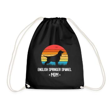Englischer Springer Spaniel Mama Retro Vintage - Turnbeutel - Schwarz - Vorne