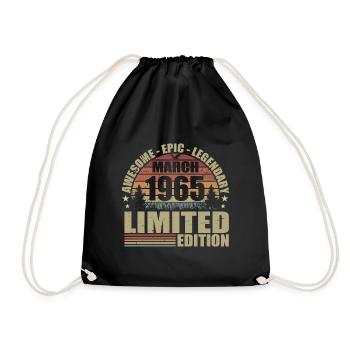 Millésime Mars 1965 Anniversaire - mars 1965 - Sac de sport léger - noir - Devant
