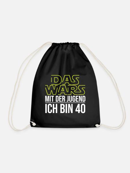 Das Wars mit der Jugend ich bin 40 - Turnbeutel - Schwarz