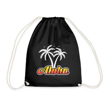 Aloha Vacation Hawaii Travel Trip Ocean Island - Drawstring Bag - black - Front
