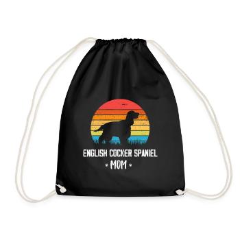 Englischer Cocker Spaniel Mama Retro Vintage - Turnbeutel - Schwarz - Vorne