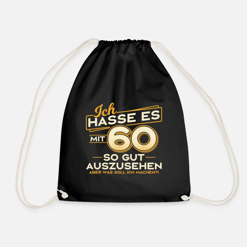 60. Geburtstag Geschenk 60 Jahre Spruch - Turnbeutel - Schwarz