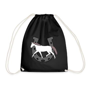 Fer à Cheval, Cheval, Cavalier, Chevaux, Poney, Cheval Blanc, Jument - Sac de sport léger - noir - Devant