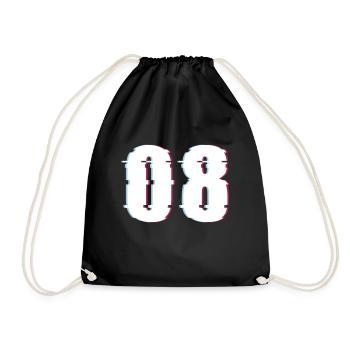 Huit 8 Nombre 08 Effet Nombre déformé - Sac de sport léger - noir - Devant