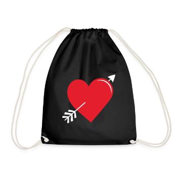 Arrow Heart Red - Drawstring Bag - black - Front