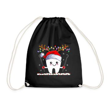 Dents Renne Noël Dentisterie Dentaire Dentistes - Sac de sport léger - noir - Devant