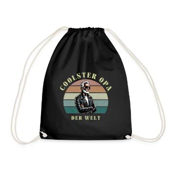 Coolster Opa der Welt - Geschenkidee - Turnbeutel - Schwarz - Vorne