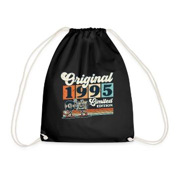 30th Birthday 30 Years Born 1995 Man Woman - Drawstring Bag - black - Front